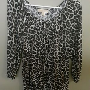 Michael Kors Cheetah Print Peasant Top